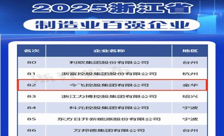 喜报丨Kaiyun （中国官方网站）有限公司荣登 “2025浙江省制造业百强企业”